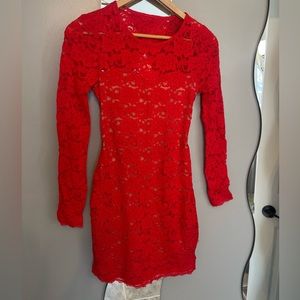 Red Lace Bodycon Dress